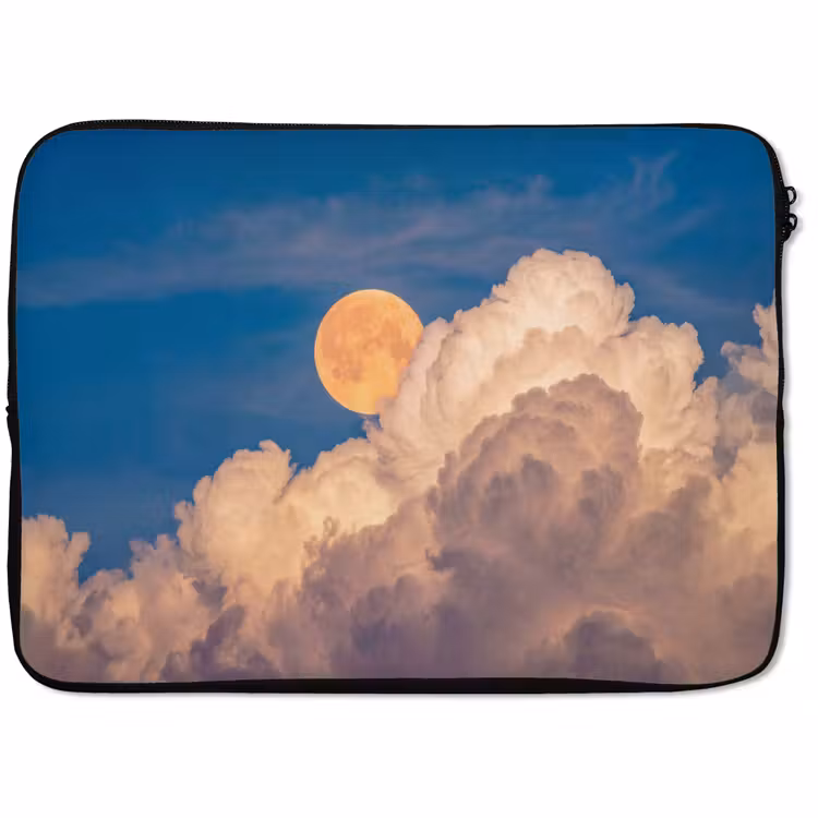 Laptophoes - Maan - Wolken - Natuur - Oranje — 1