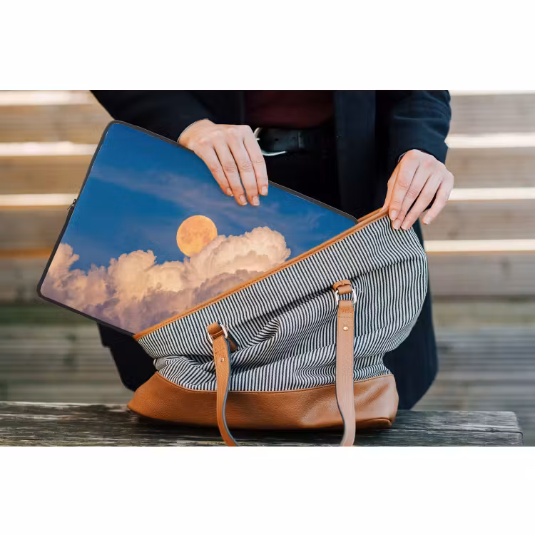 Laptophoes - Maan - Wolken - Natuur - Oranje — 4