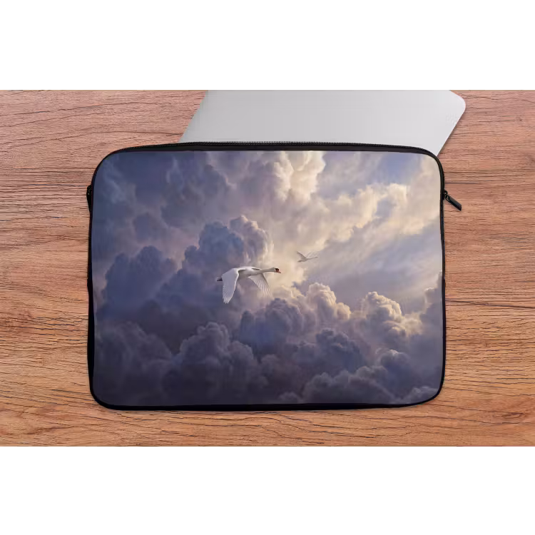 Laptophoes - Vogel - Vliegend - Natuur - Wit - Wolken — 2