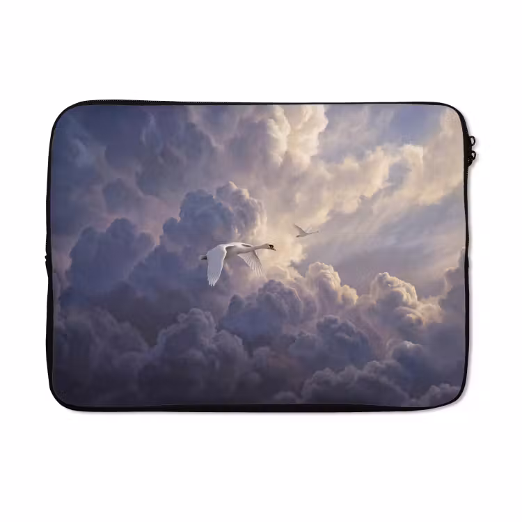Laptophoes - Vogel - Vliegend - Natuur - Wit - Wolken — 5