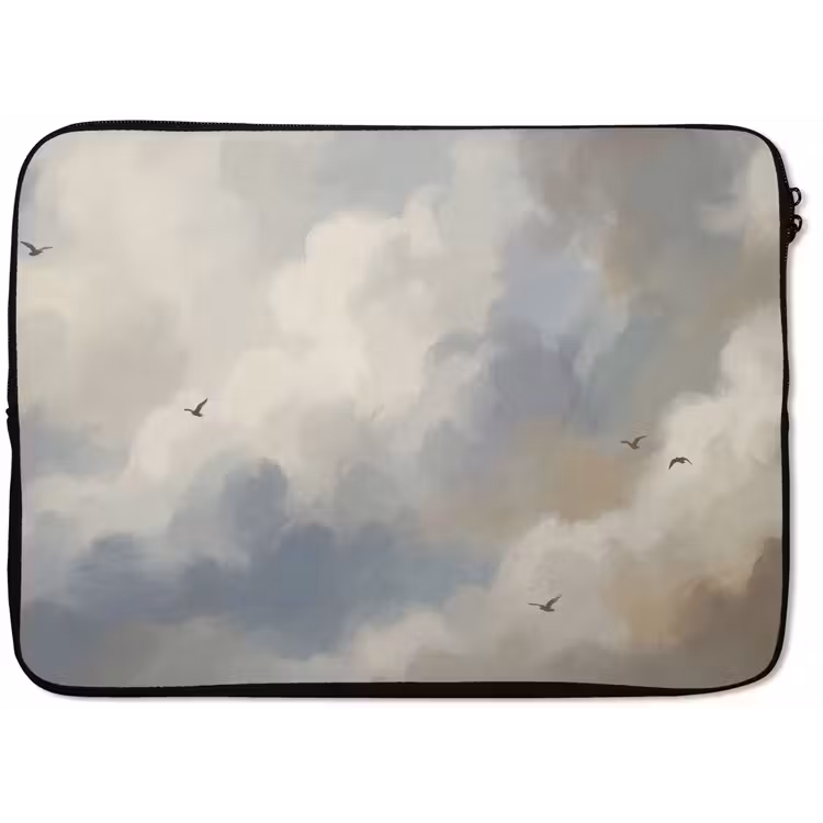 Laptophoes - Vogel - Wolken - Natuur - Modern - Grijs — 1