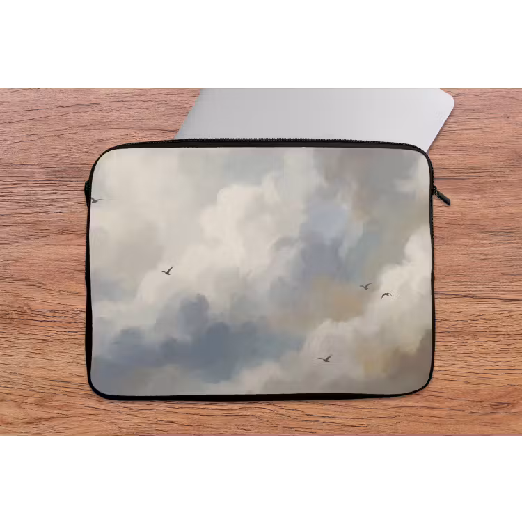 Laptophoes - Vogel - Wolken - Natuur - Modern - Grijs — 2