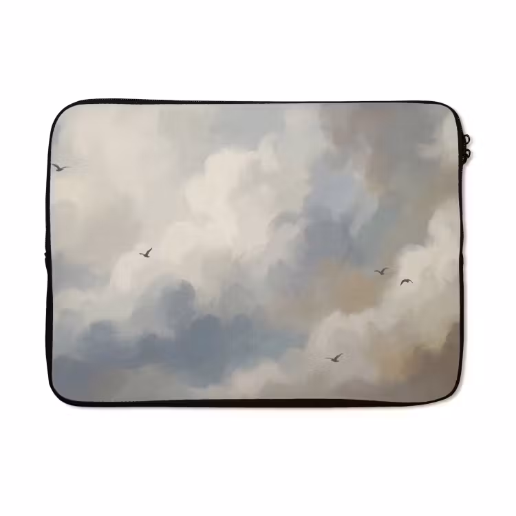 Laptophoes - Vogel - Wolken - Natuur - Modern - Grijs — 5