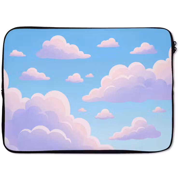 Laptophoes - Wolken - Roze - Blauw - Natuur - Modern — 1