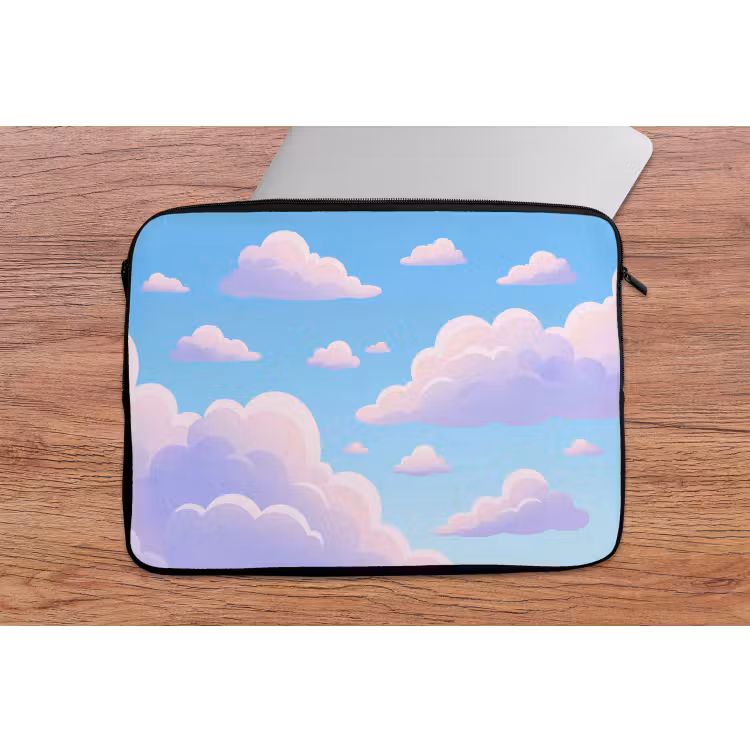 Laptophoes - Wolken - Roze - Blauw - Natuur - Modern — 2