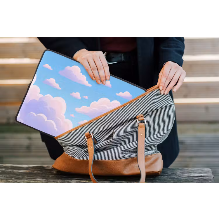 Laptophoes - Wolken - Roze - Blauw - Natuur - Modern — 4