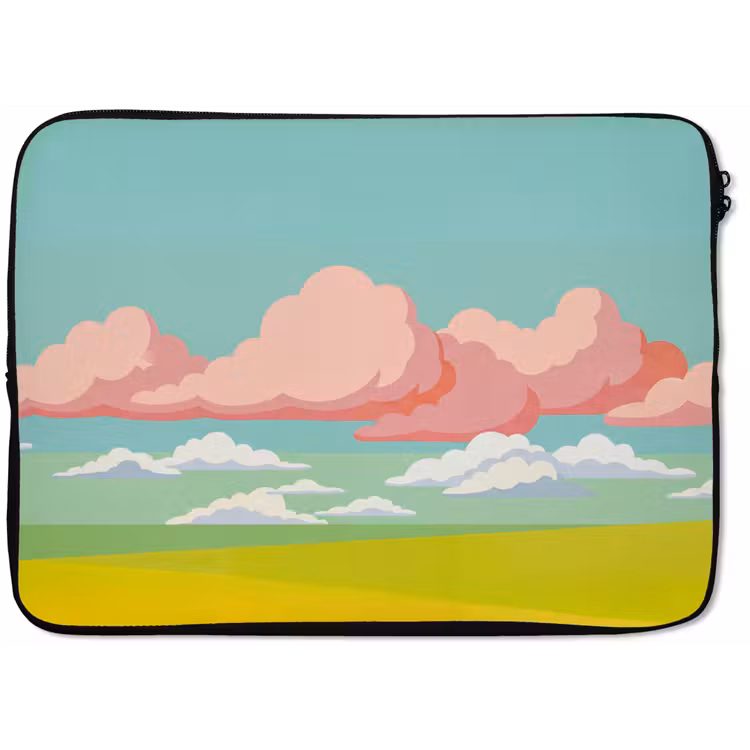 Laptophoes - Wolken - Roze - Natuur - Modern - Pastel — 1