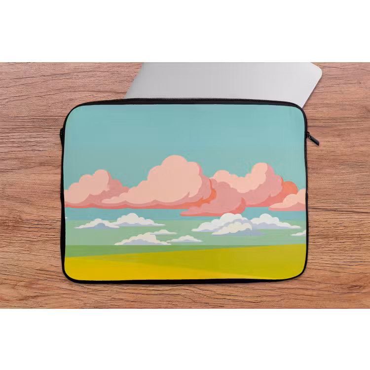 Laptophoes - Wolken - Roze - Natuur - Modern - Pastel — 2