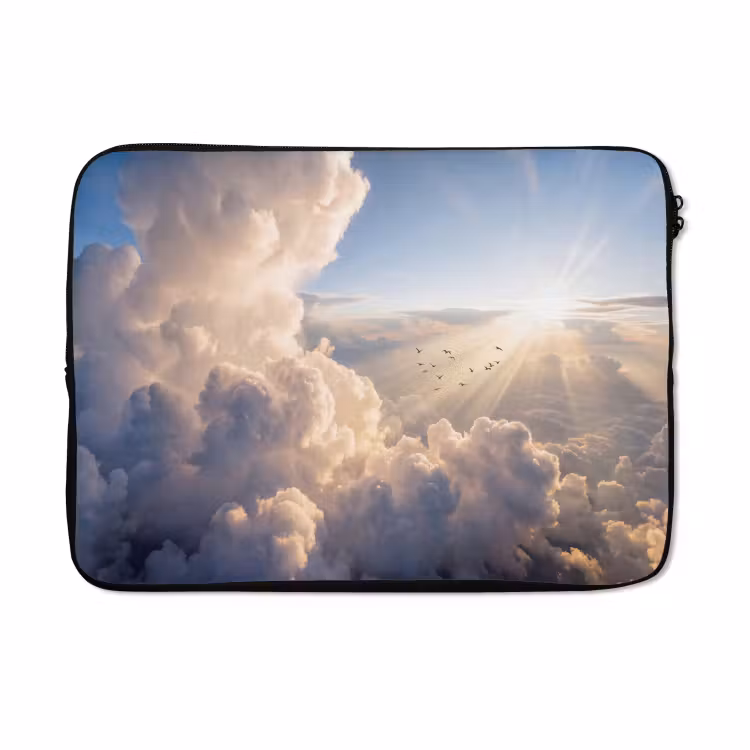 Laptophoes - Wolken - Zonnestralen - Natuur - Wit — 5