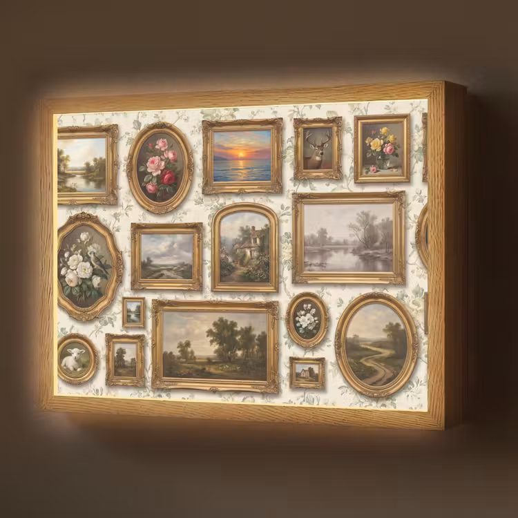 Lightbox - Wandlamp - Bloemen - Roze - Stilleven - Klassiek — 1