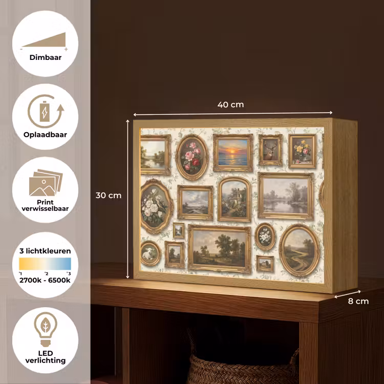 Lightbox - Wandlamp - Bloemen - Roze - Stilleven - Klassiek — 10