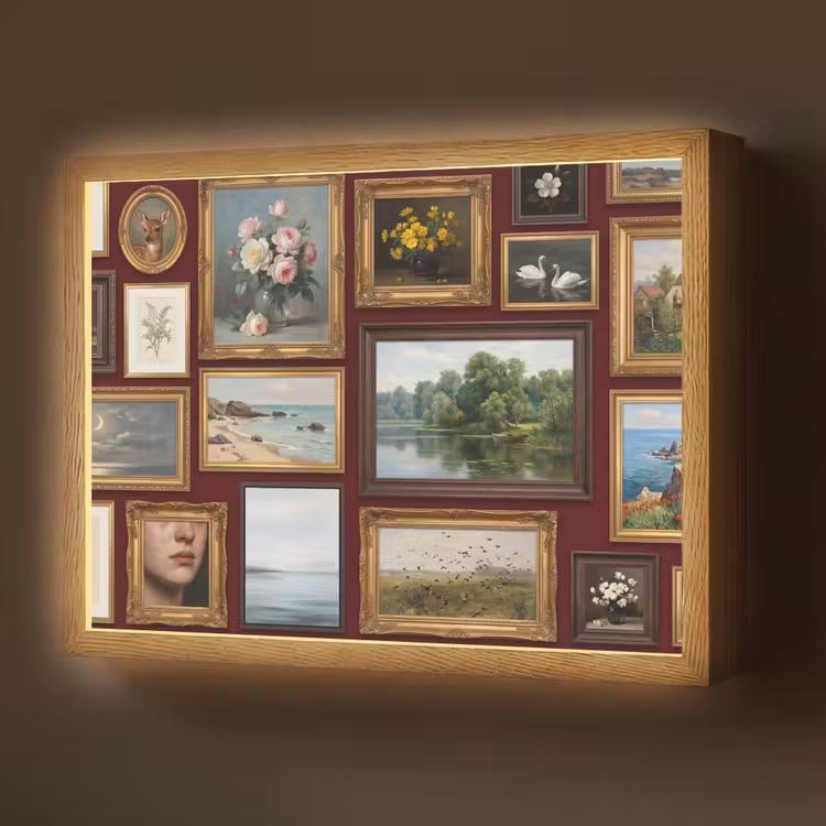 Lightbox - Wandlamp - Bloemen - Vaas - Klassiek - Kunst - Rood — 1