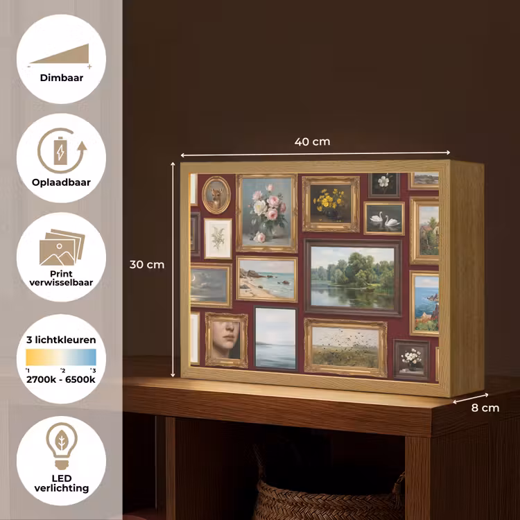 Lightbox - Wandlamp - Bloemen - Vaas - Klassiek - Kunst - Rood — 10