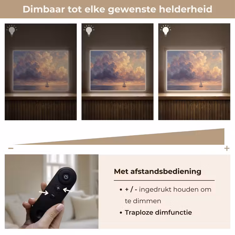 Lightbox - Wandlamp - Boot - Zonsondergang - Zee - Natuur - Goud — 9