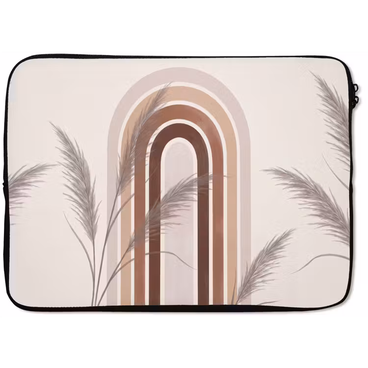 Laptophoes - Abstract - Bogen - Plant - Boho - Beige — 1