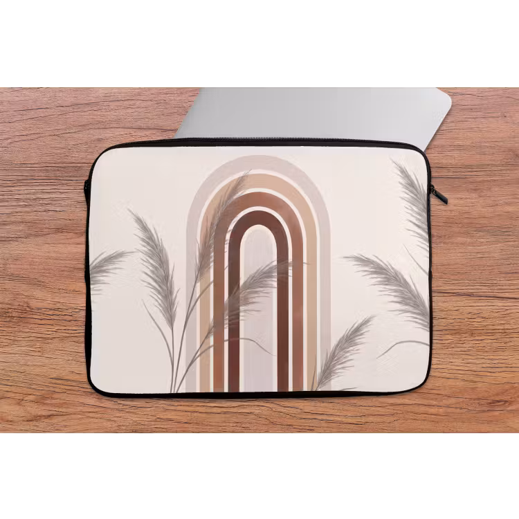 Laptophoes - Abstract - Bogen - Plant - Boho - Beige — 2