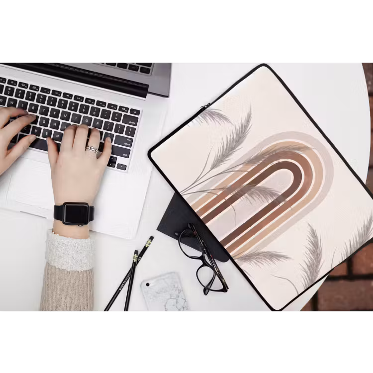 Laptophoes - Abstract - Bogen - Plant - Boho - Beige — 3