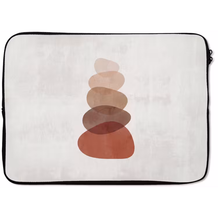 Laptophoes - Abstractie - Gestapeld - Balans - Modern - Aardetinten — 1