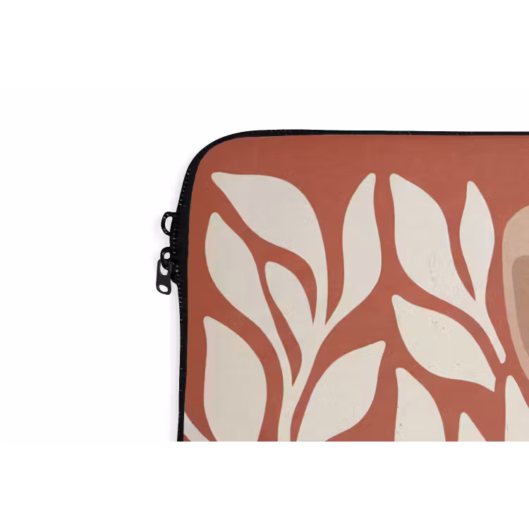 Laptophoes - Bloemen - Abstract - Modern - Beige - Natuur — 6