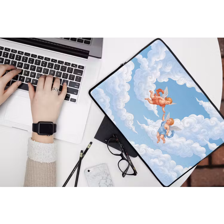 Laptophoes - Engel - Vliegend - Klassiek - Blauw — 3