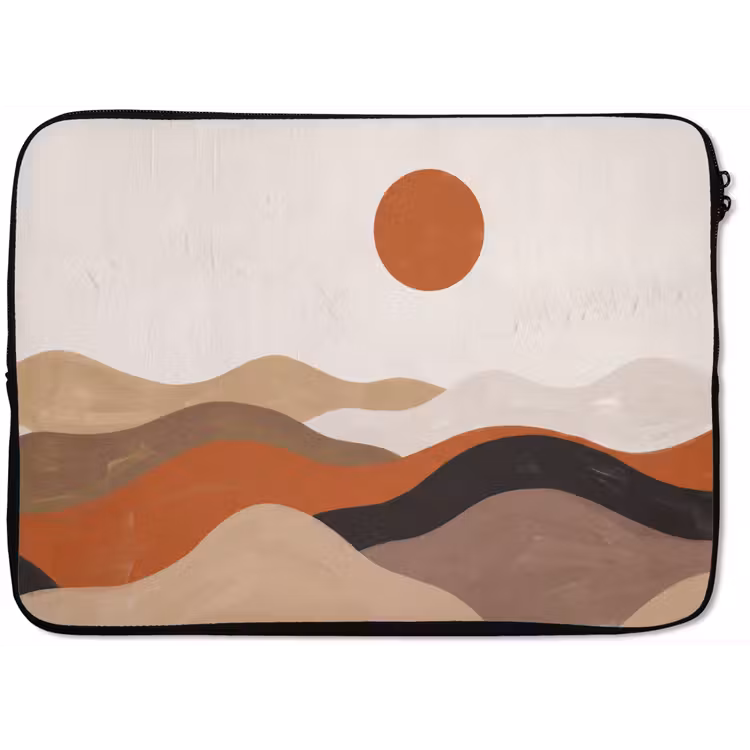 Laptophoes - Landschap - Heuvels - Zon - Abstract - Oranje — 1