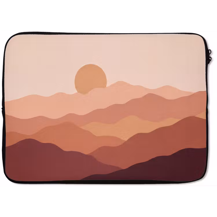 Laptophoes - Natuur - Heuvels - Abstract - Modern - Oranje — 1