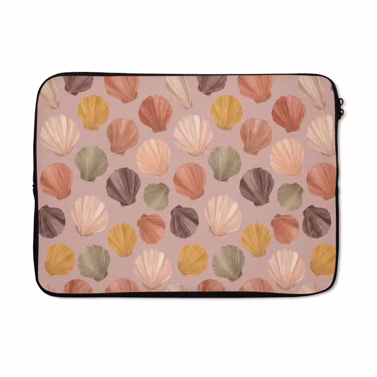 Laptophoes - Schelp - Patroon - Zee - Aquarel - Aardetinten — 5