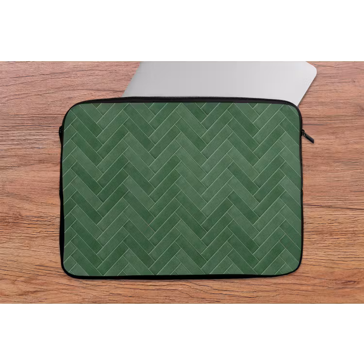 Laptophoes - Visgraat - Wandtegel - Bosgroen — 2