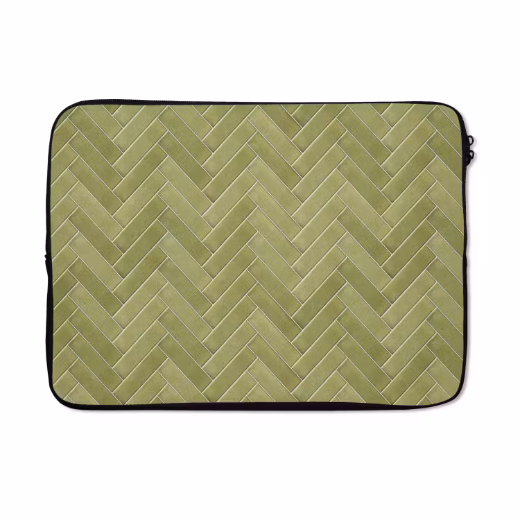 Laptophoes - Visgraat - Wandtegel - Olijfgroen — 5