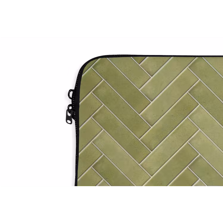 Laptophoes - Visgraat - Wandtegel - Olijfgroen — 6