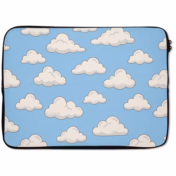 Laptophoes - Wolk - Cartoon - Lucht - Blauw - Wit — 1