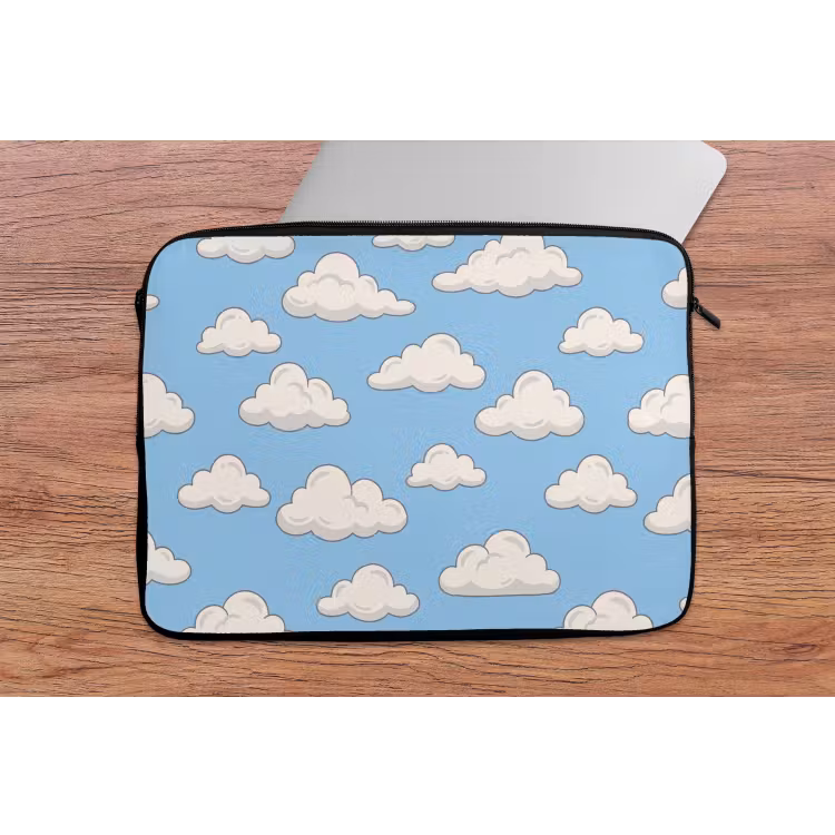 Laptophoes - Wolk - Cartoon - Lucht - Blauw - Wit — 2