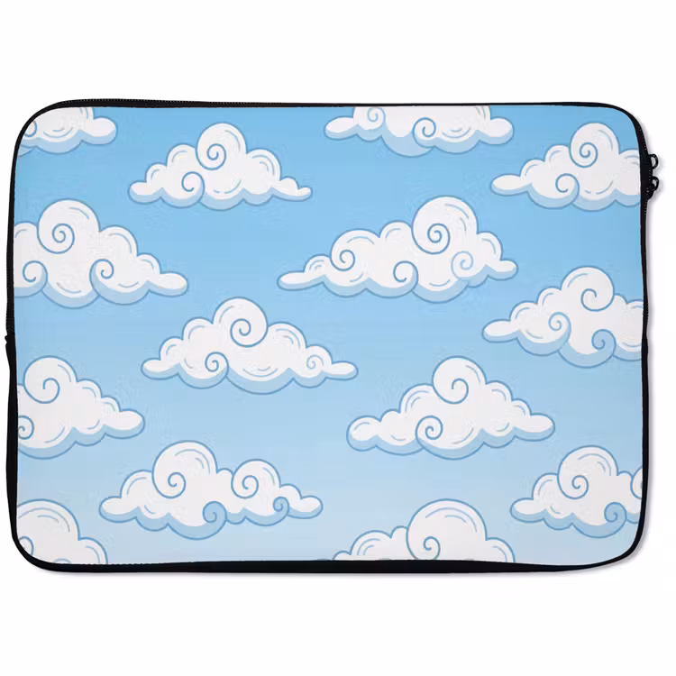 Laptophoes - Wolk - Lucht - Cartoon - Blauw - Wit — 1