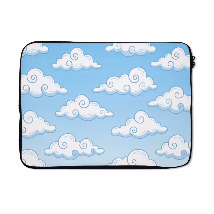 Laptophoes - Wolk - Lucht - Cartoon - Blauw - Wit — 5
