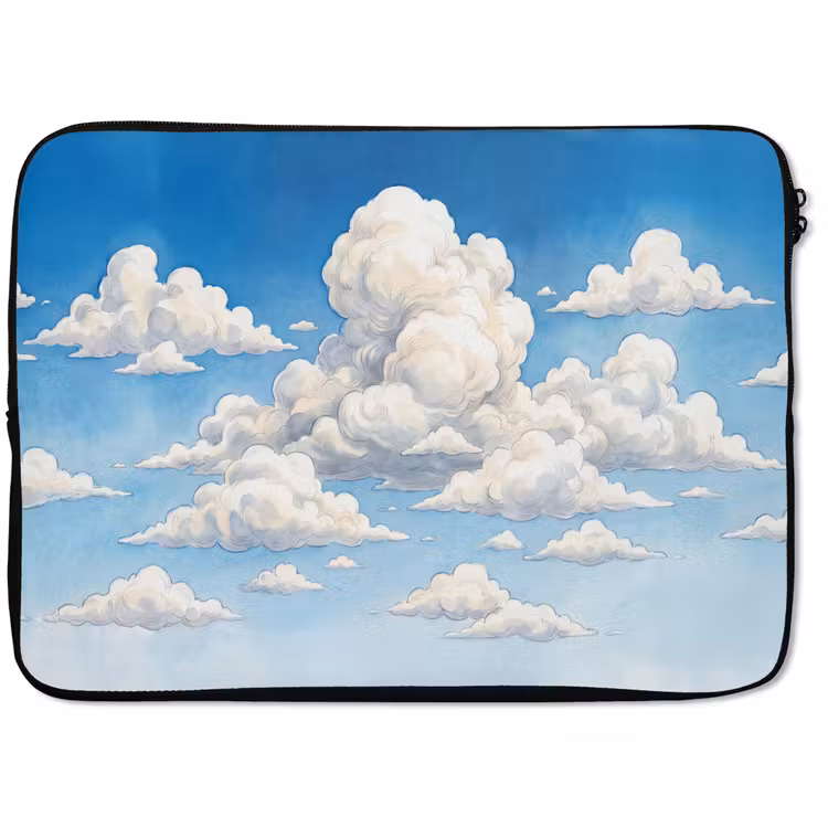 Laptophoes - Wolken - Blauwe lucht - Natuur - Modern - Wit — 1
