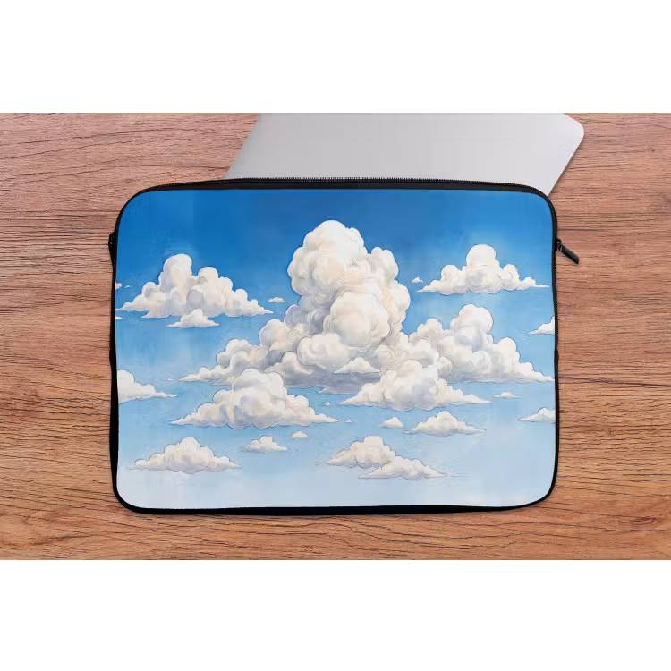 Laptophoes - Wolken - Blauwe lucht - Natuur - Modern - Wit — 2