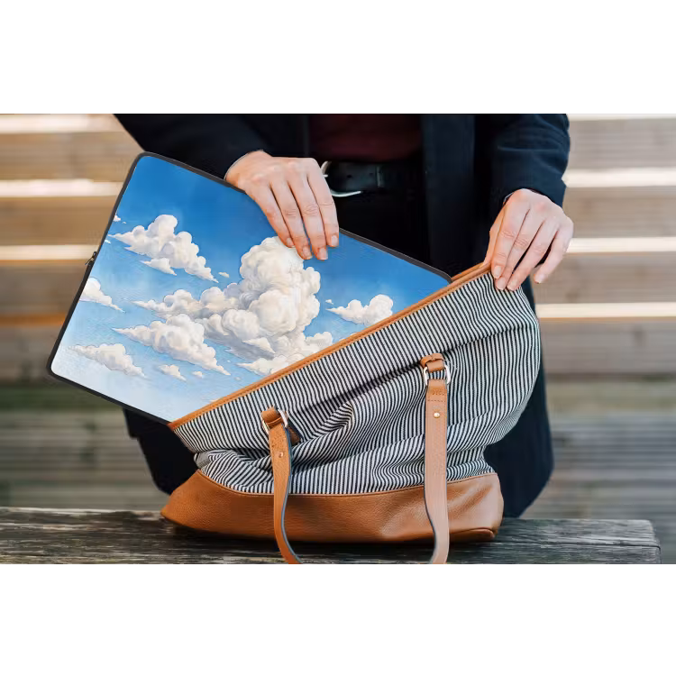 Laptophoes - Wolken - Blauwe lucht - Natuur - Modern - Wit — 4