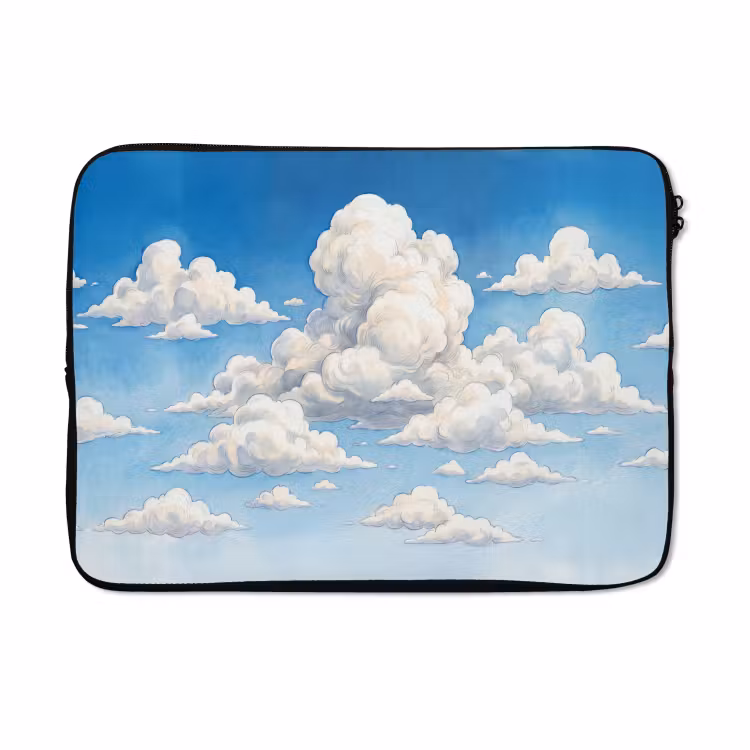 Laptophoes - Wolken - Blauwe lucht - Natuur - Modern - Wit — 5