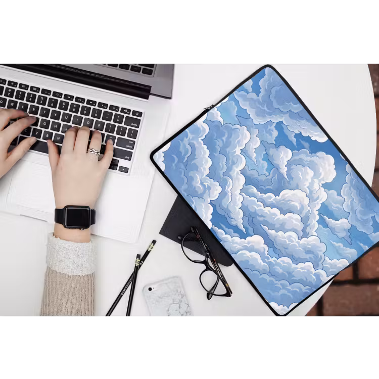 Laptophoes - Wolken - Hemel - Abstract - Wit — 3