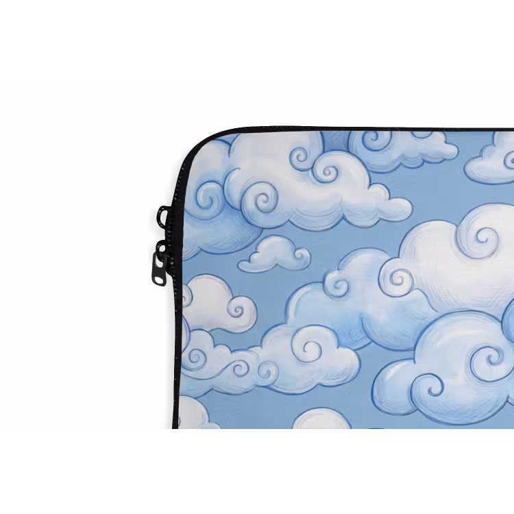 Laptophoes - Wolken - Patroon - Hemel - Illustratie - Wit — 6