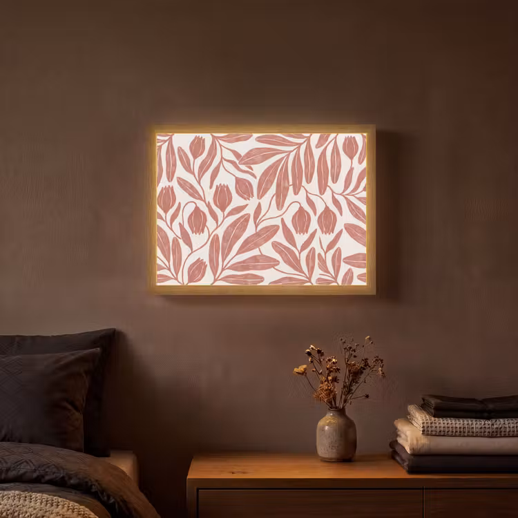 Lightbox - Wandlamp - Bloemen - Patroon - Modern - Natuur - Bruin — 3
