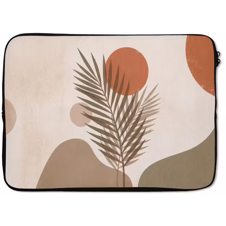 Laptophoes - Planten - Bladeren - Abstract - Modern - Beige — 1