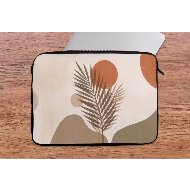 Laptophoes - Planten - Bladeren - Abstract - Modern - Beige — 2