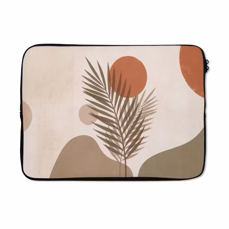 Laptophoes - Planten - Bladeren - Abstract - Modern - Beige — 5