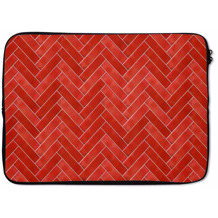 Laptophoes - Visgraat - Tegel - Rood — 1