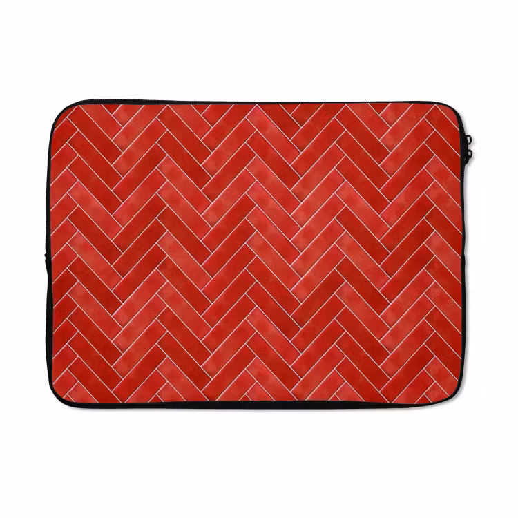 Laptophoes - Visgraat - Tegel - Rood — 5