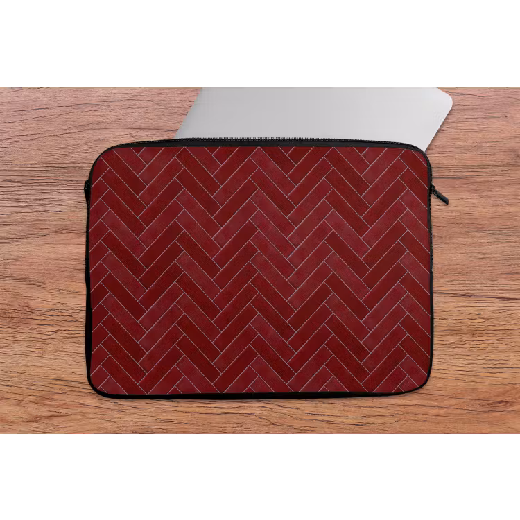 Laptophoes - Visgraat - Wandtegel - Bordeaux - Rood — 2