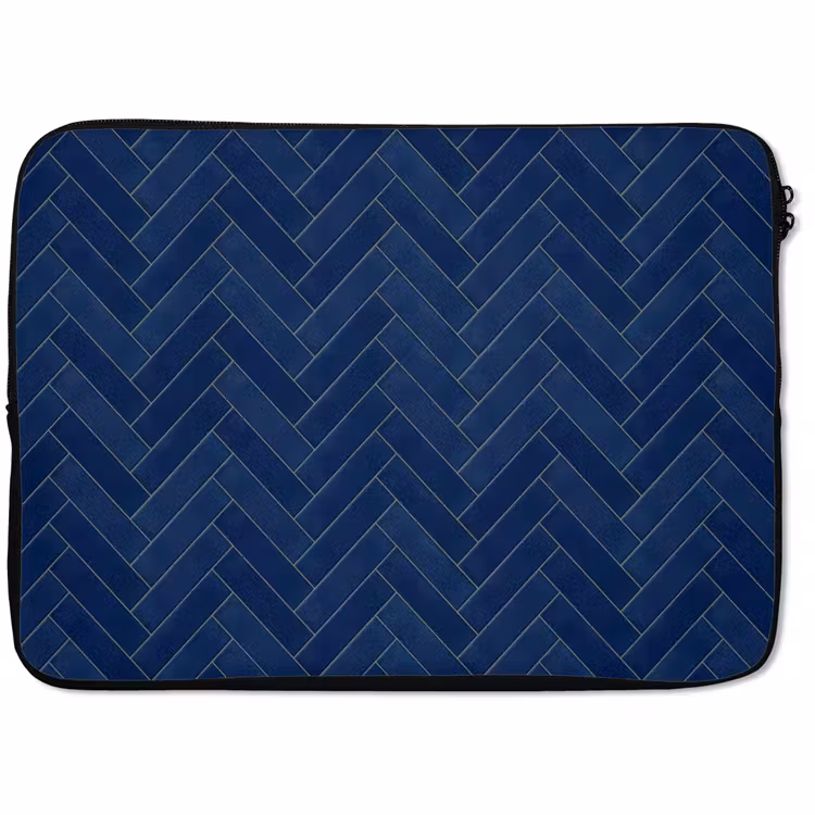 Laptophoes - Visgraat - Wandtegel - Donkerblauw - Navy Blue — 1