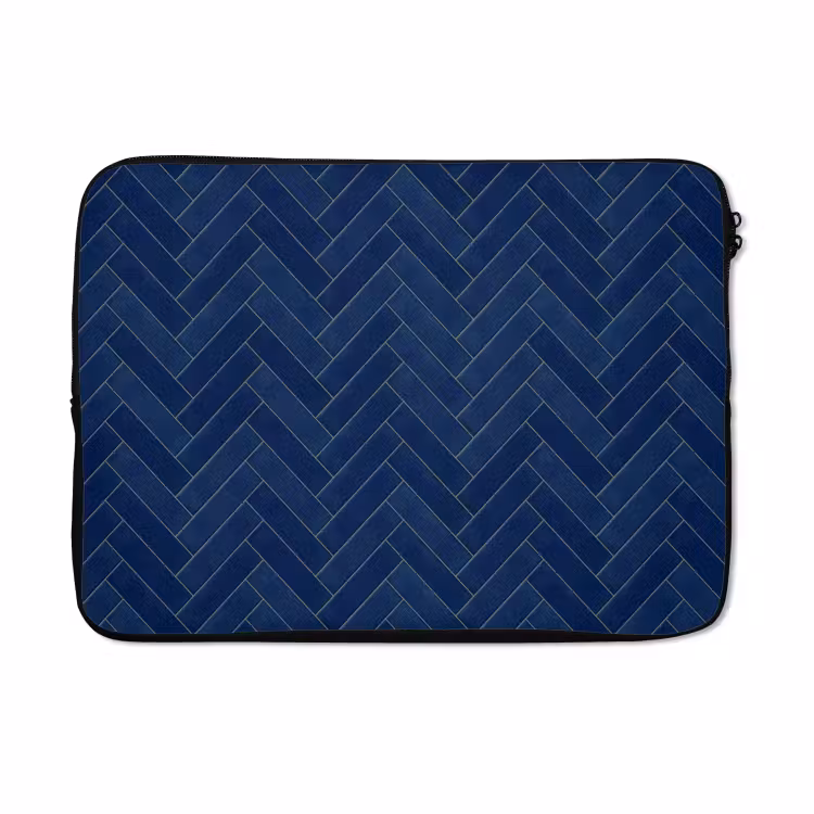 Laptophoes - Visgraat - Wandtegel - Donkerblauw - Navy Blue — 5