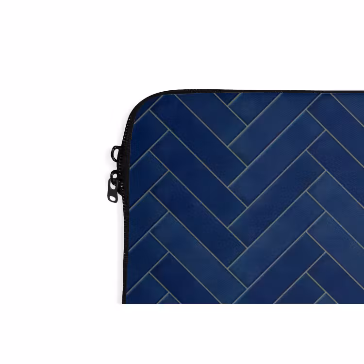 Laptophoes - Visgraat - Wandtegel - Donkerblauw - Navy Blue — 6